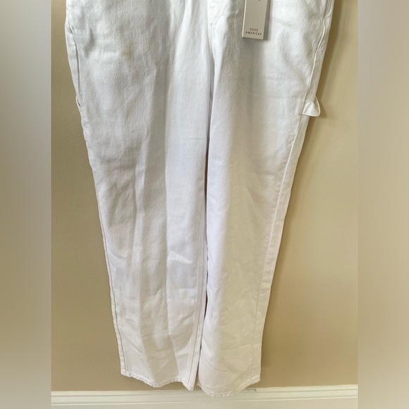 NWT Good American Good 90s white denim Overalls - Picture 10 of 16